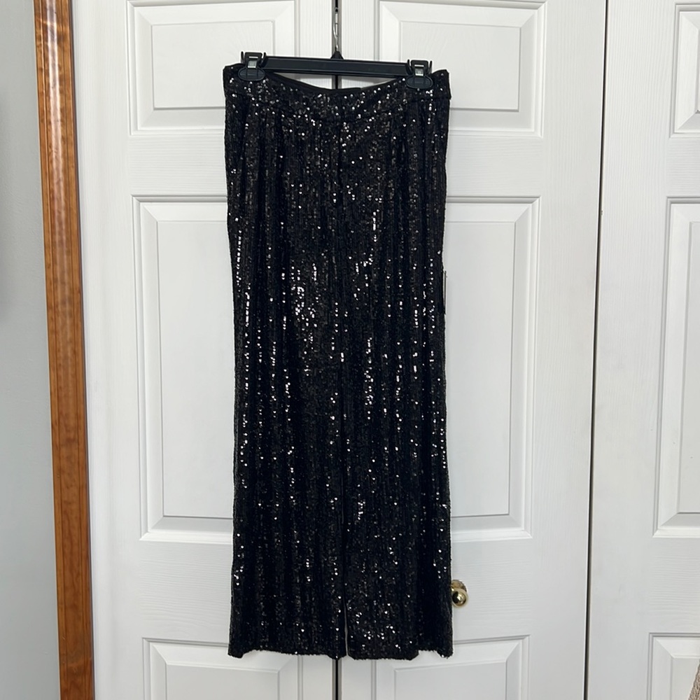 Sequined wide leg pants
